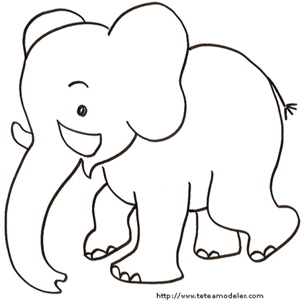 dessin simple elephant