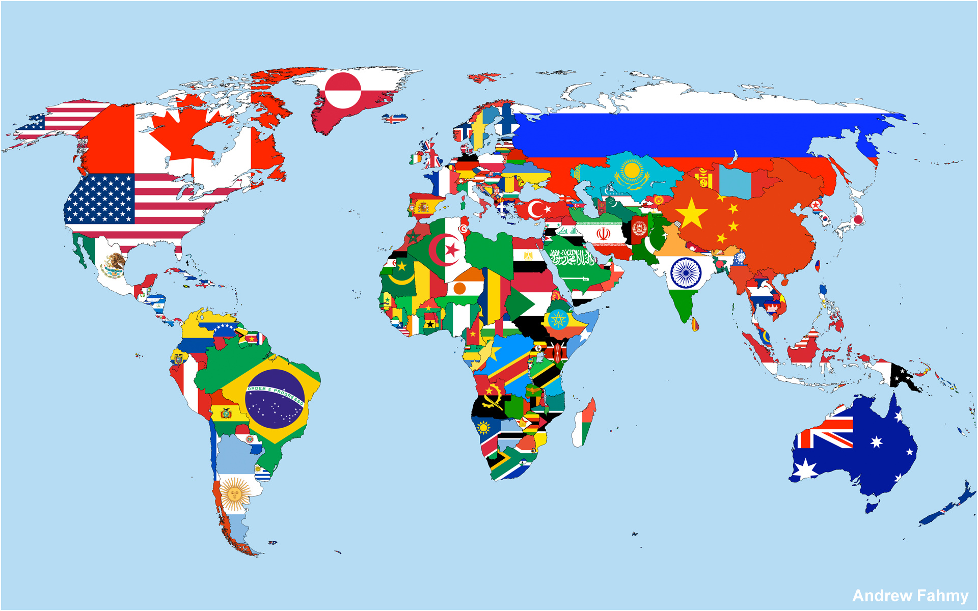 carte du monde des drapeaux