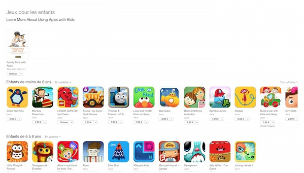 les jeux pour enfants mis a l honneur dans l app store