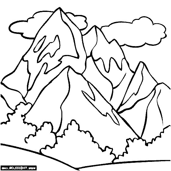 coloriage facile montagne