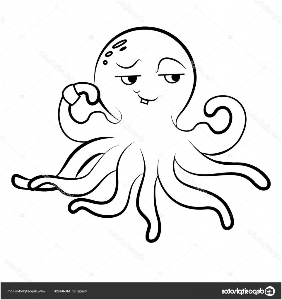 stock illustration coloring cute octopus octopus athlete