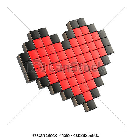 coeur pixel rouges