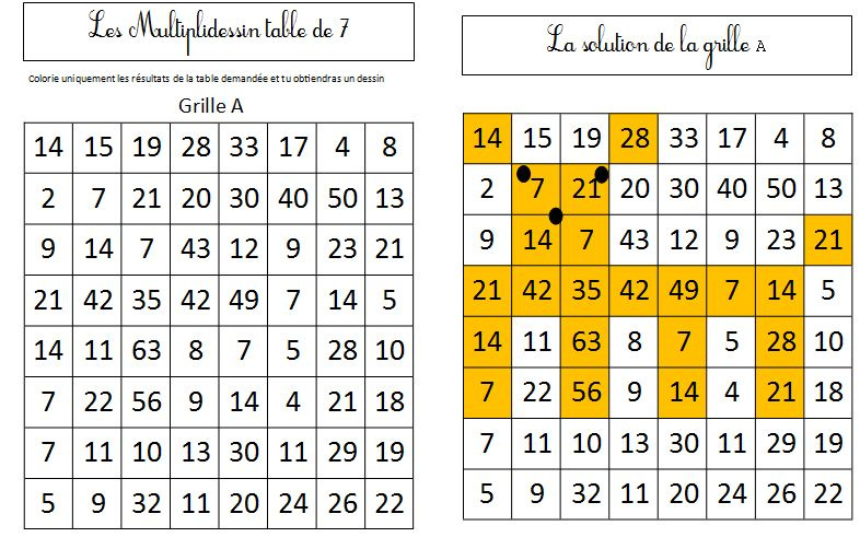 les multiplidessins serie 2 sur les tables de multiplication de 6789
