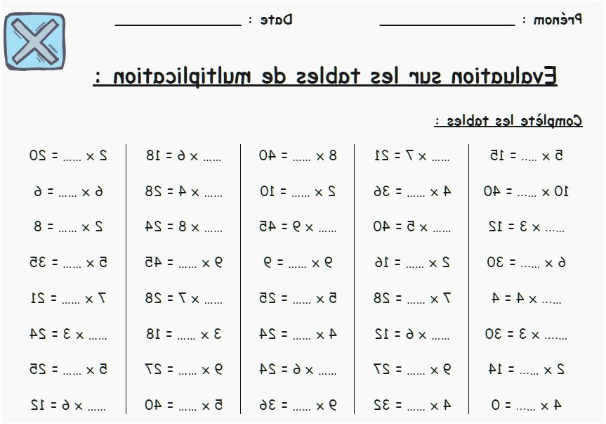 exercice table de multiplication beau evaluation tables de multiplication cm1 beautiful exercices tables