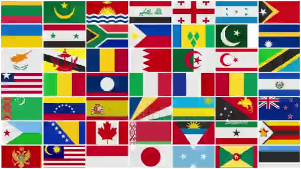 stock video all world flags background
