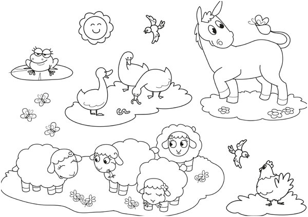 dessin des animaux de la ferme
