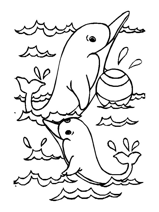 dessin de dauphin amoureux a imprimer