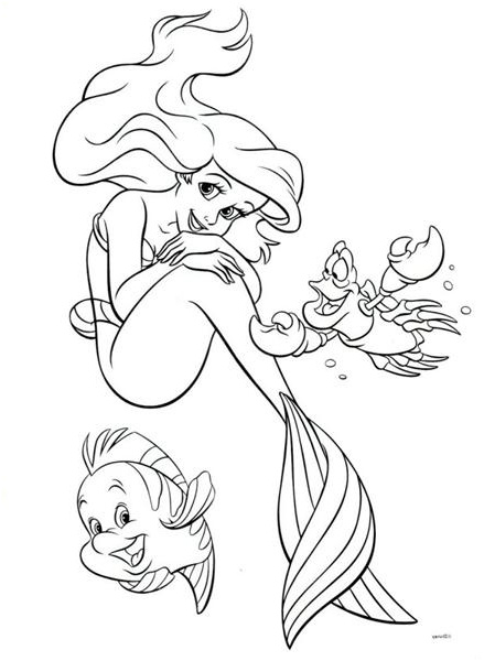 princess ariel little mermaid coloring