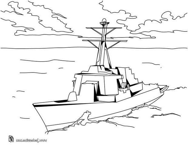 coloriage d une corvette bateau de guerre
