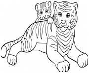 tigre au circle coloriage
