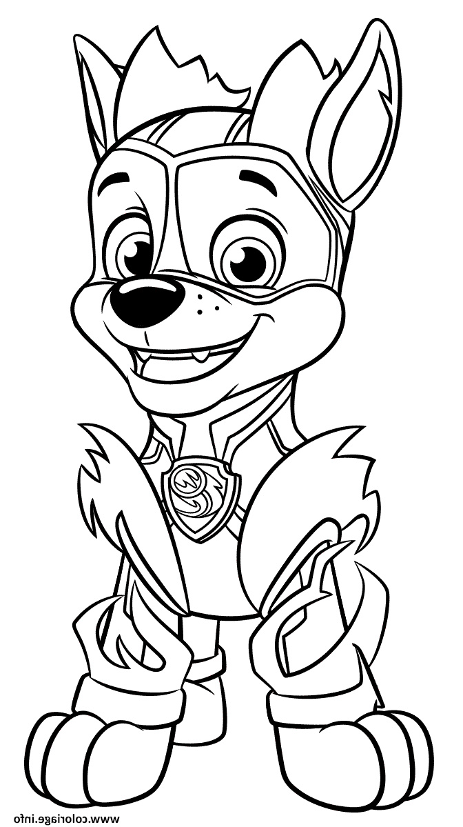 chase from pat patrouille mighty pups coloriage