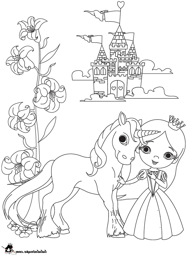 115 princesse chateau licorne