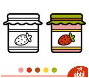 illustration stock page de coloration de confiture de fraise image