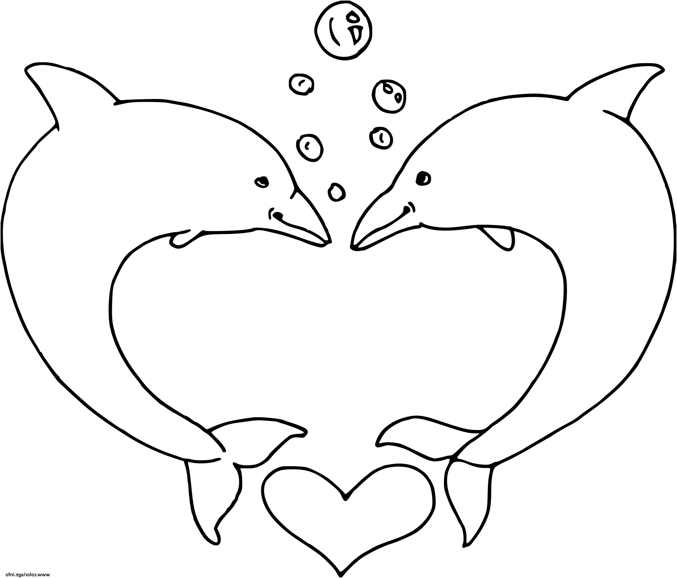 st valentin dauphin coeur coloriage
