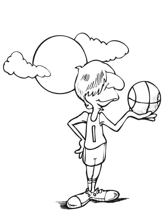 dessin a colorier de basketball a imprimer