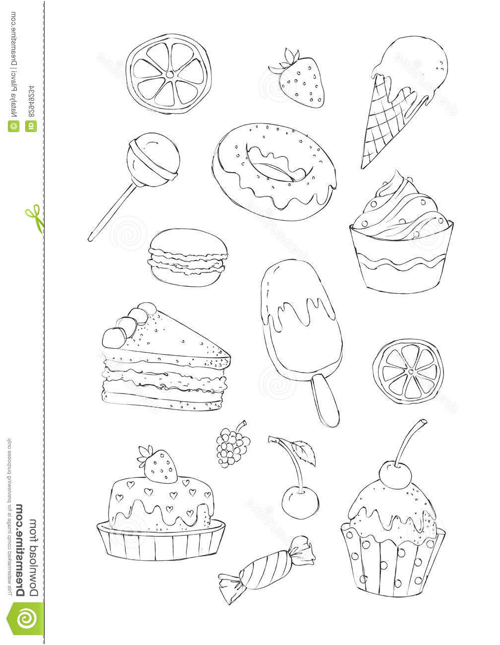 illustration stock illustration de livre de coloriage des desserts et des bonbons image