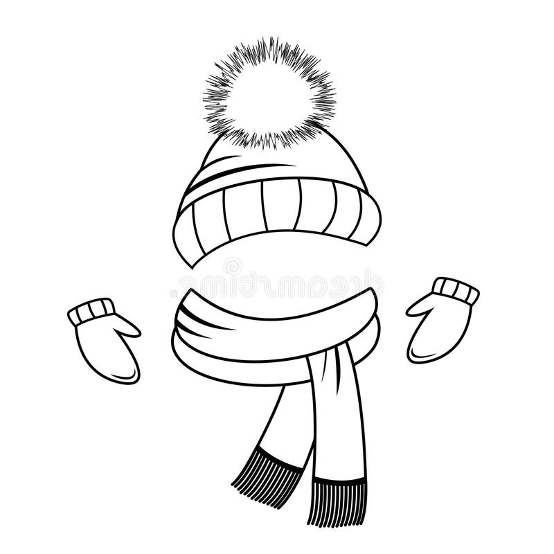 illustrazione di stock raccolta dell abbigliamento di inverno cappello sciarpa e guanti libro di coloritura image