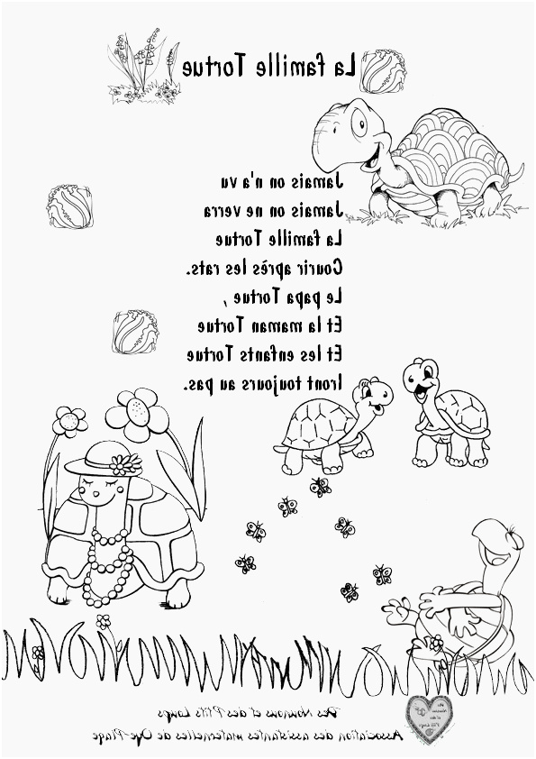 famille tortue coloriage