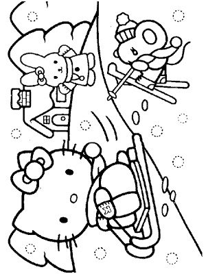 hello kitty coloring pages of