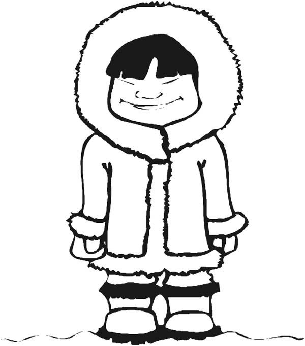 inuit sweet smile coloring page