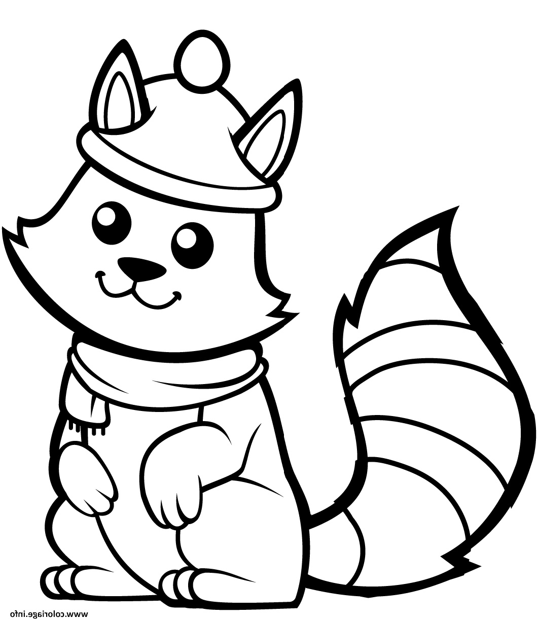 ecureuil avec un jolie chapeau coloriage dessin