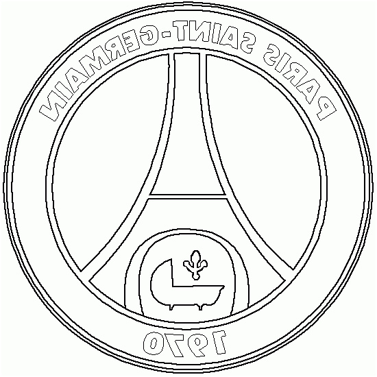 kleurplaat voetbal paris saint germain logo