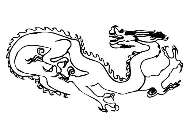 coloriage d un long dragon