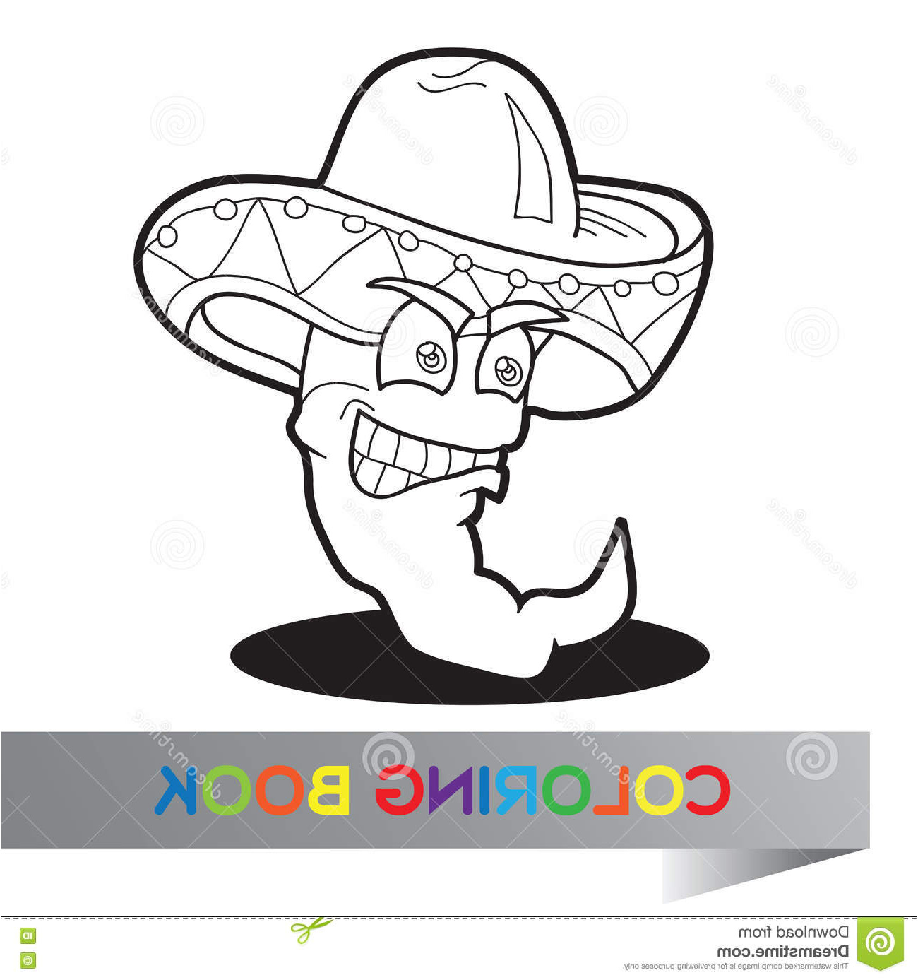 illustration stock livre coloriage thème mexicain illustration vecteur image