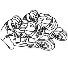 coloriage 2 motos de course en piste