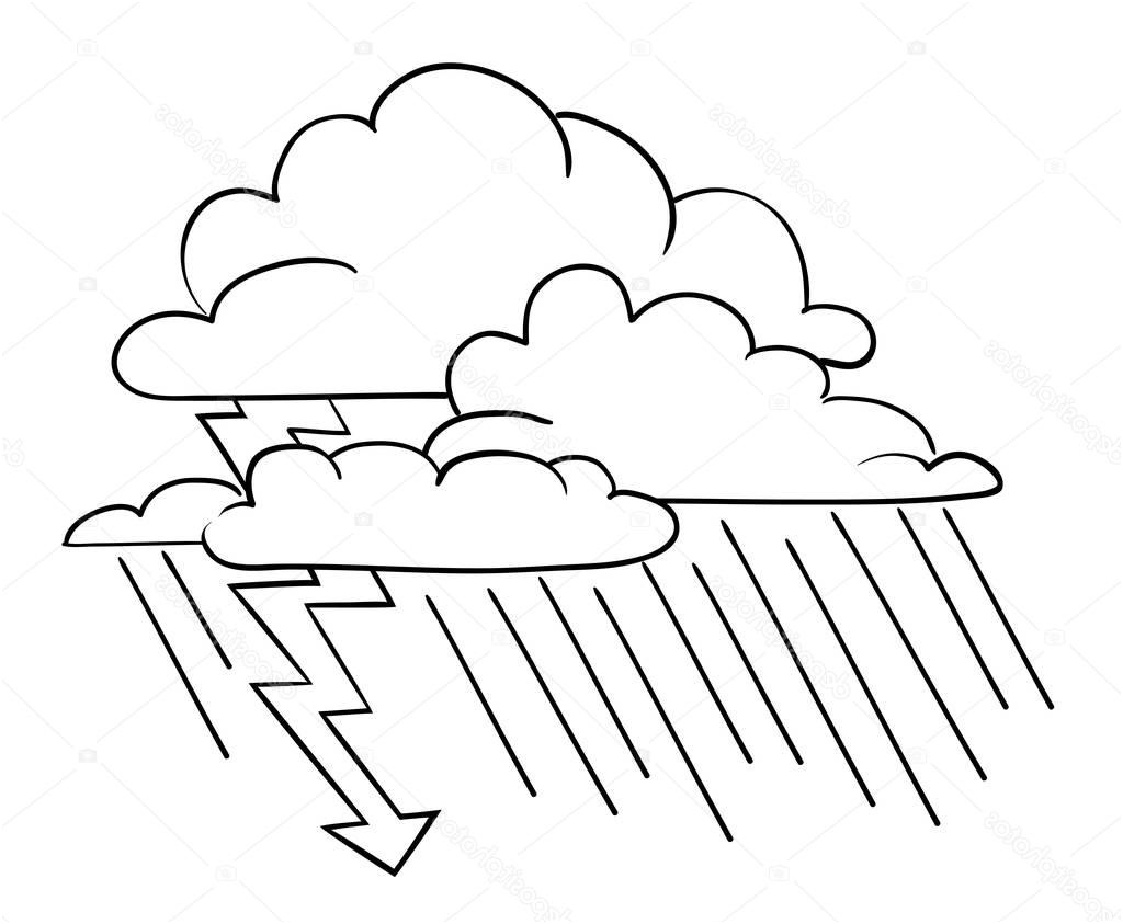 stock illustration cartoon image of storm icon