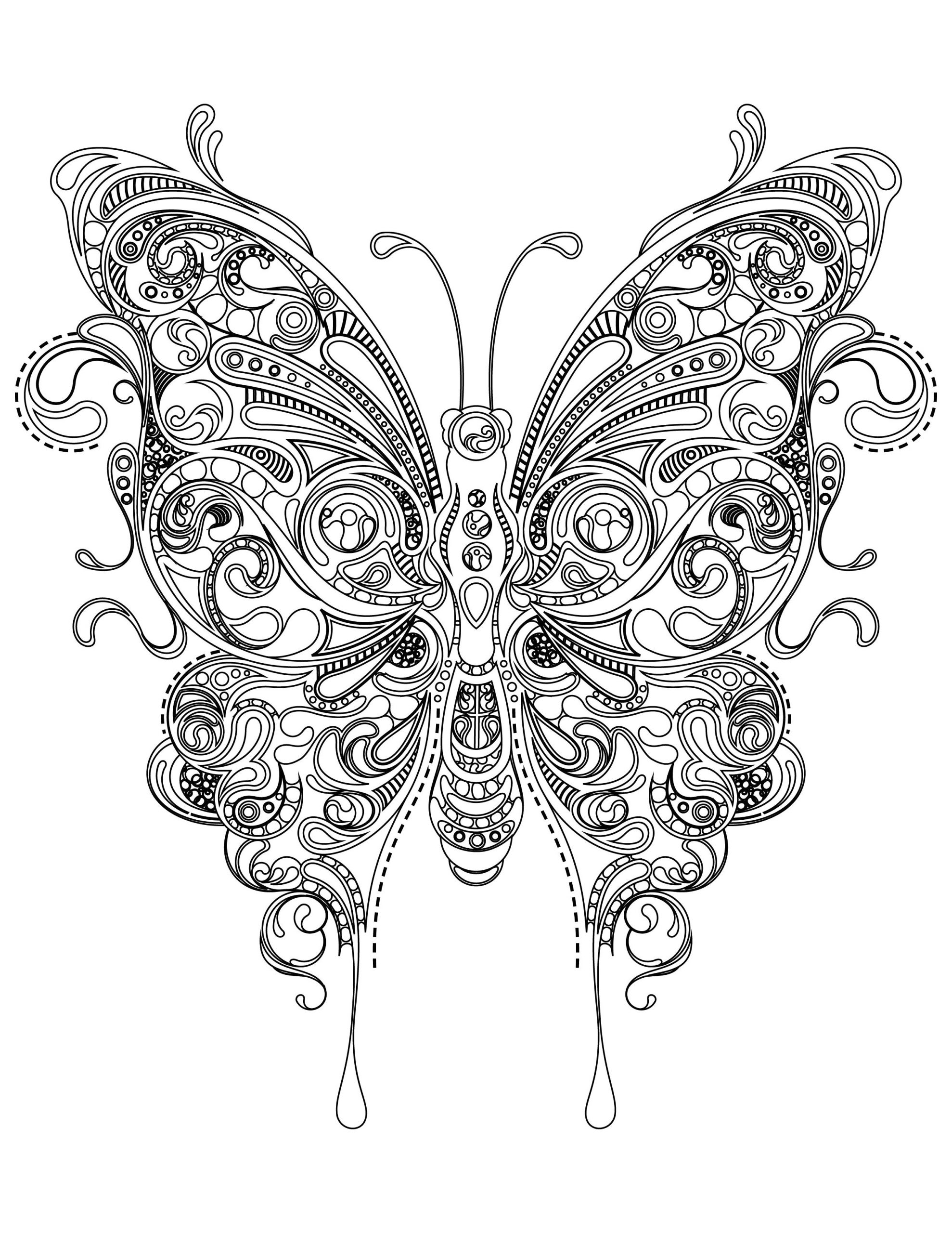 coloriage mandala papillon a imprimer