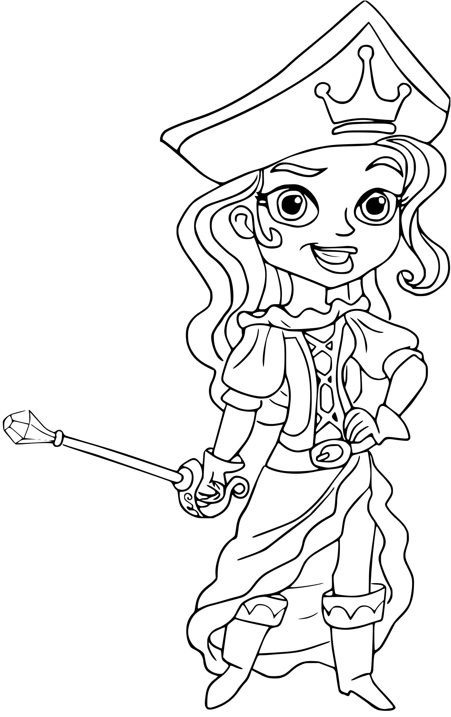 coloriage princesse pirate