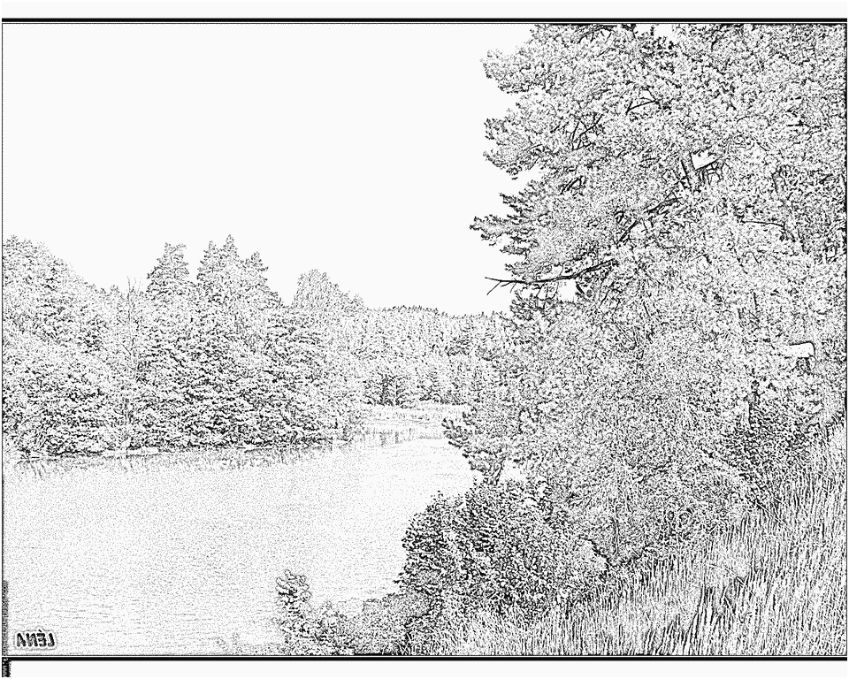 coloriage paysage riviere pologne