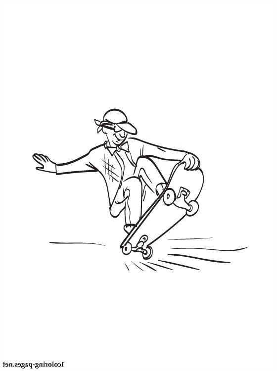 coloring page skateboard