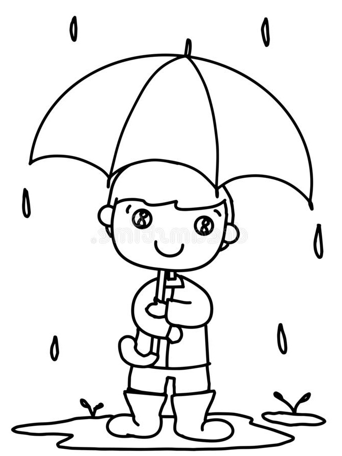 illustration stock livre coloriage des enfants parapluie image