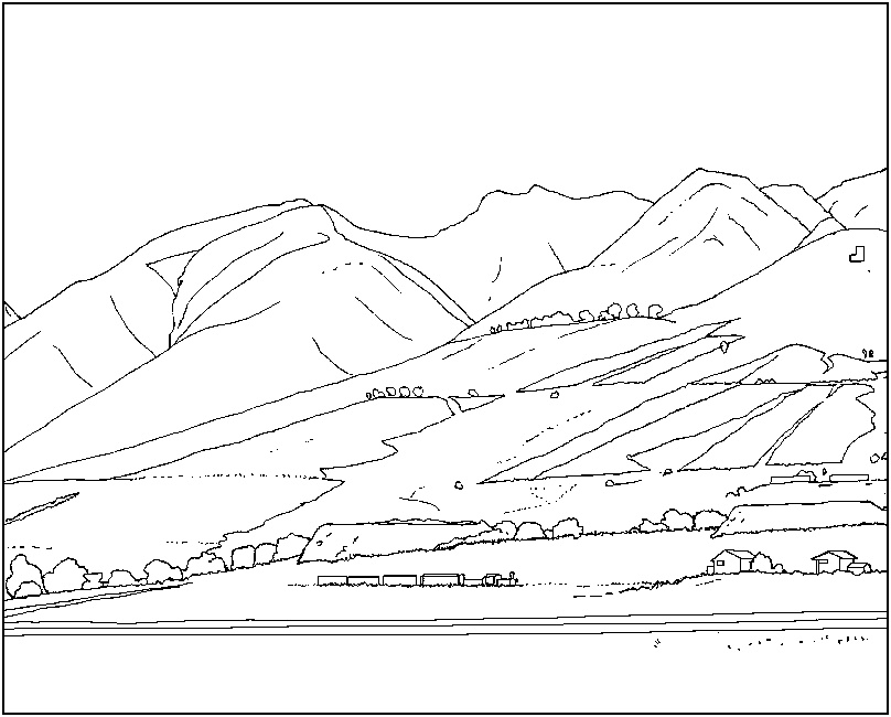mountains coloring page