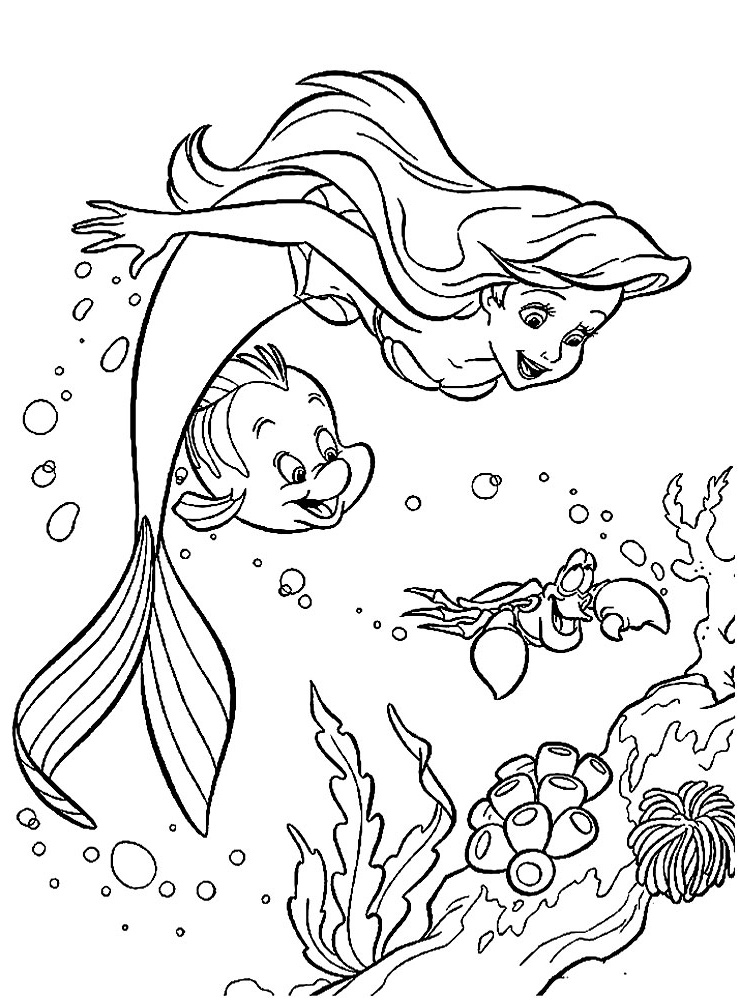 ariel little mermaid coloring pages