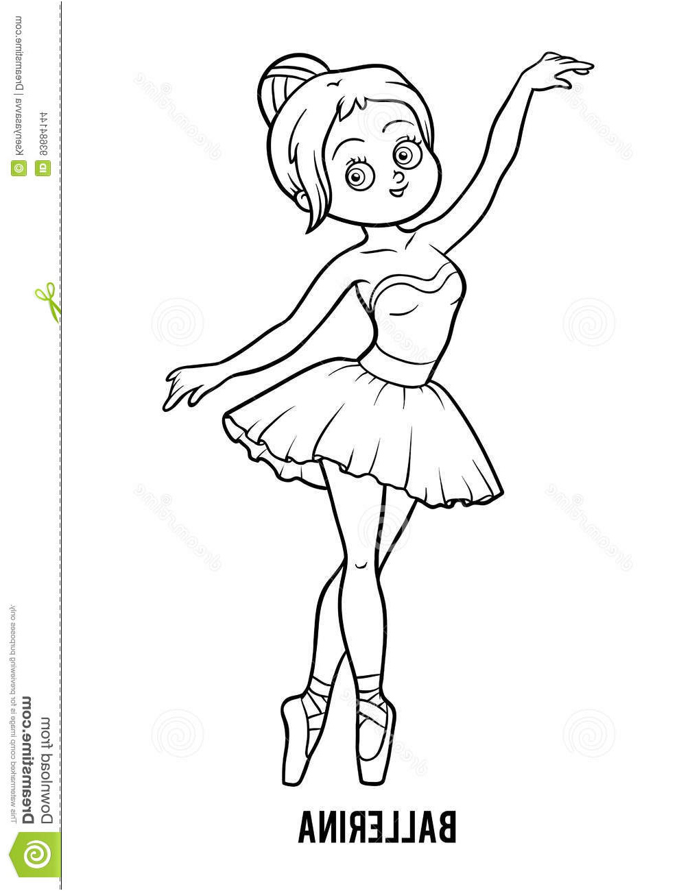 stock illustration coloring book ballerina children image
