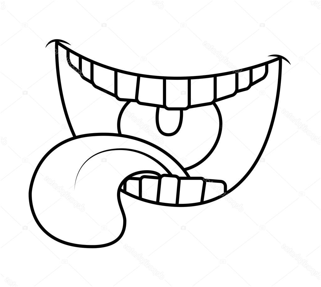 stock illustration cartoon smile mouth lips with