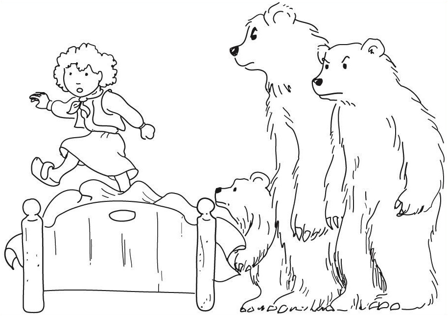 dessin boucle damp039or et les 3 ours simple coloriage boucle d et les 3 ours