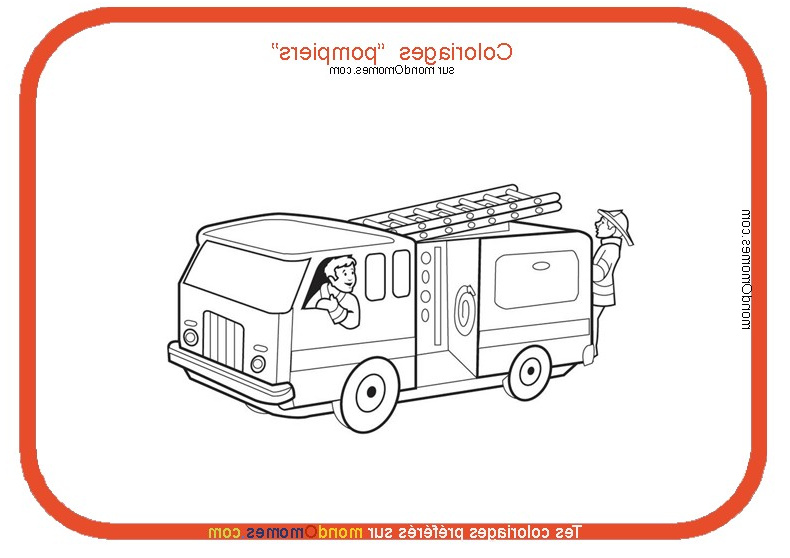 dessin camion de pompier a imprimer gratuit