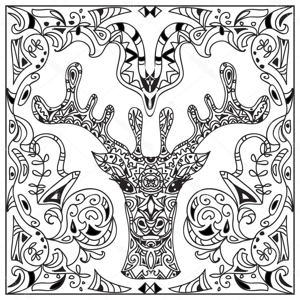 stock photo deer head coloring page