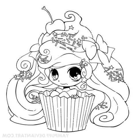 fille chibi cupcake