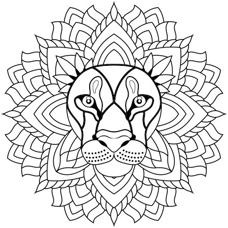 coloriage de mandala a colorier sur l ordinateur dessin mandala lion a colorier coloring pages