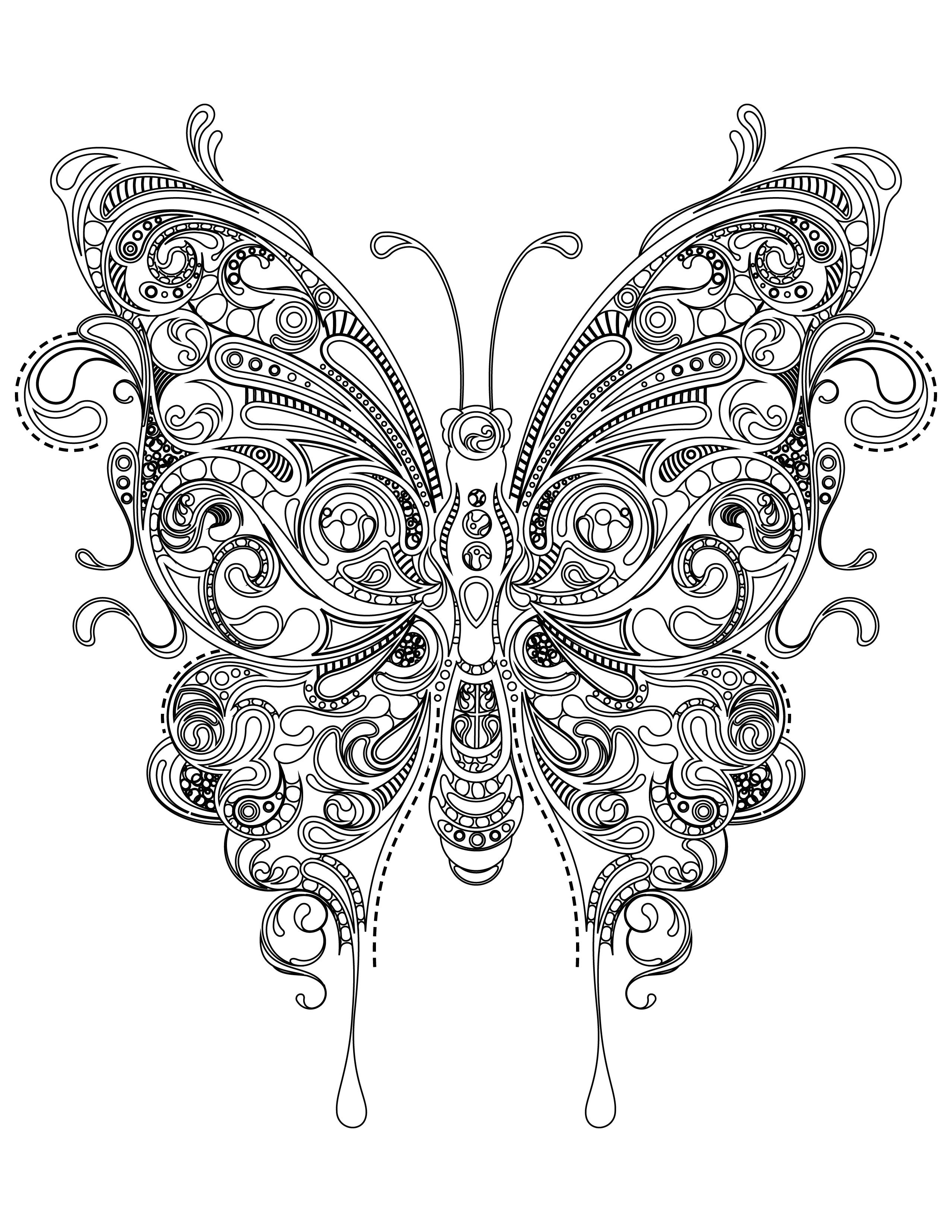 coloriage mandala papillon a imprimer