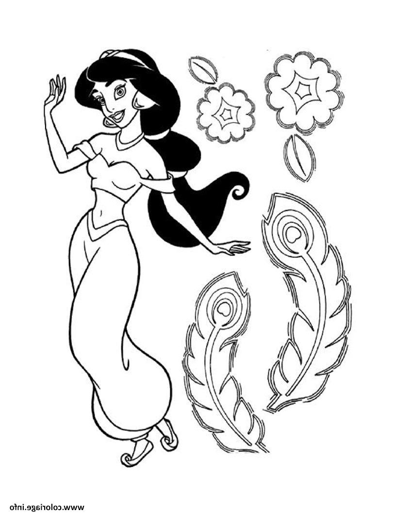 princesse jasmine pour fille coloriage dessin
