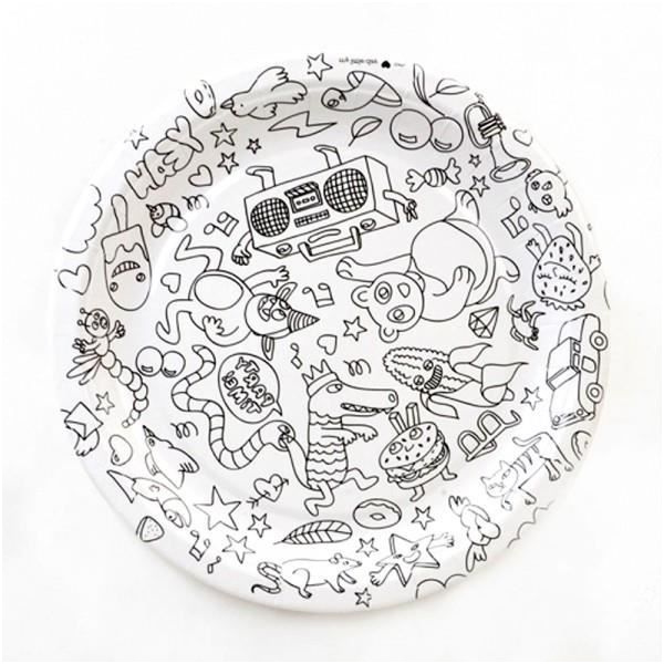 Coloriage Assiette Frais Assiettes En Carton à Colorier X8 Omy Achat Vente