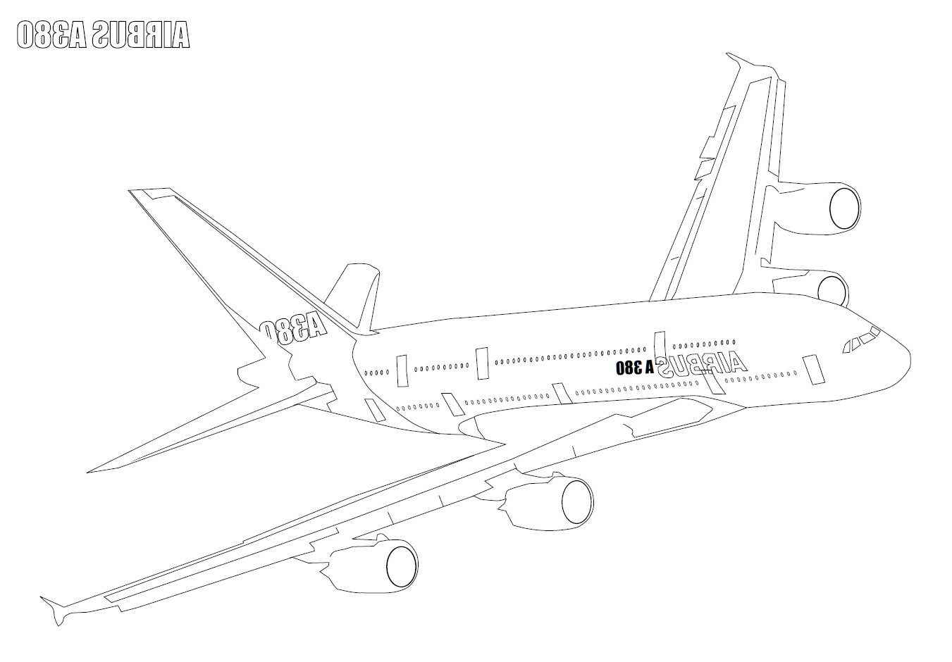 coloriage avion a380 airbus