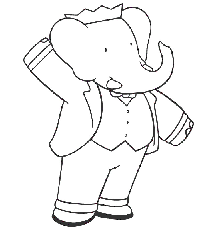 coloriage babar