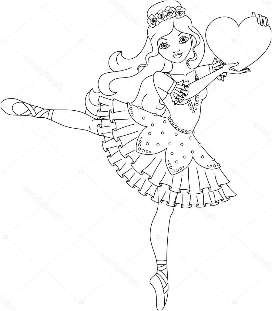 stock illustration ballerina coloring page
